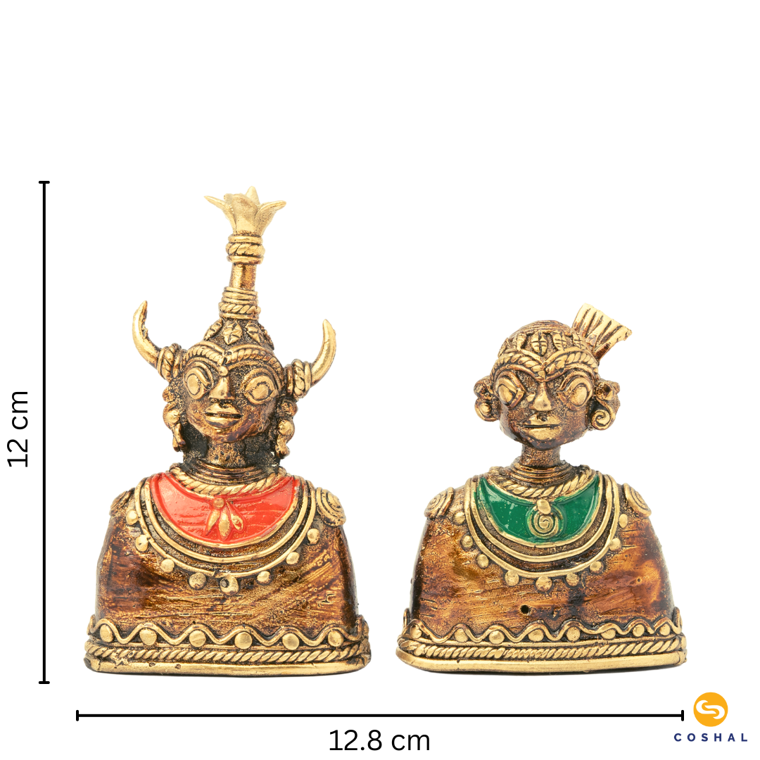 Tribal Couple Madia Madin | Dhokra Brass Decor | Best for Table Tops | Bastar Dhokra Art | Coshal | CD12 8