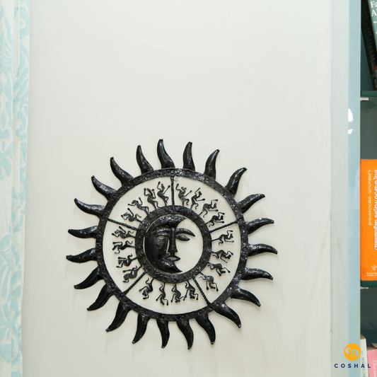 Tribal Sun Wall Hanging | Wrought Iron | Aesthetic Home Décor | Coshal | CI27 1