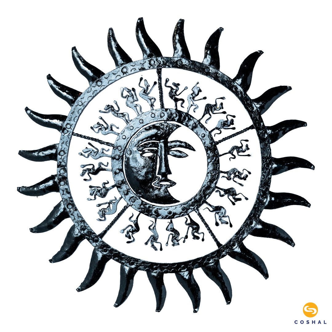 Tribal Sun Wall Hanging | Wrought Iron | Aesthetic Home Décor | Coshal | CI27 2