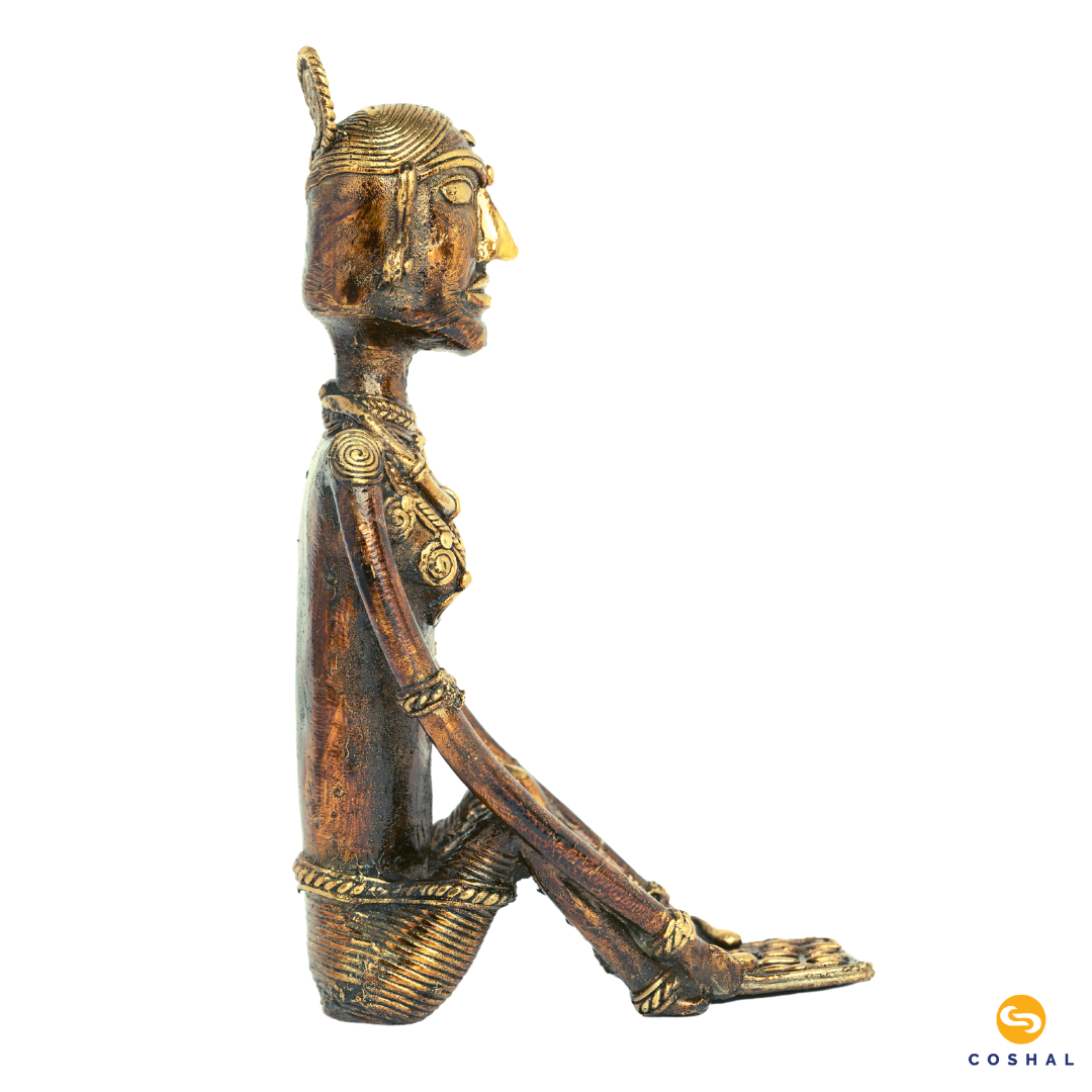 Tribal Women (Madin) | Dhokra Brass Art | Best used as showpiece | Coshal | CD20 5