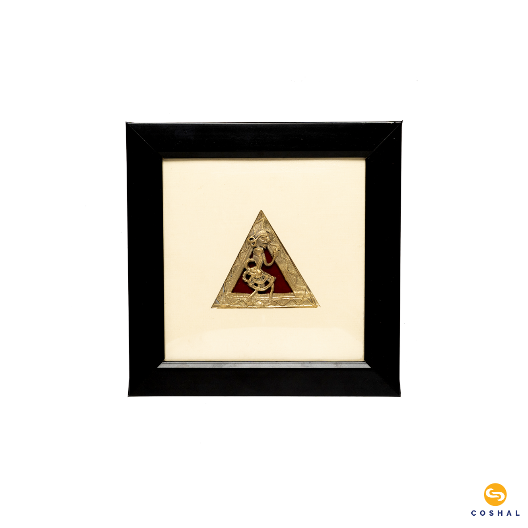 Wall Frame | Dhokra Brass Art | Wall and Home Decor | Brass Decor 7X7 inches  | Coshal | CD33 2