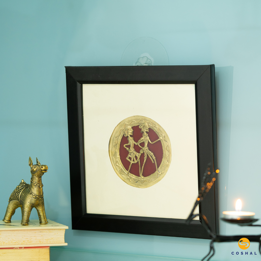 Wall Frame | Vintage Brass Dhokra Art | Best for Home and Wall Decor | Coshal | CD36 1