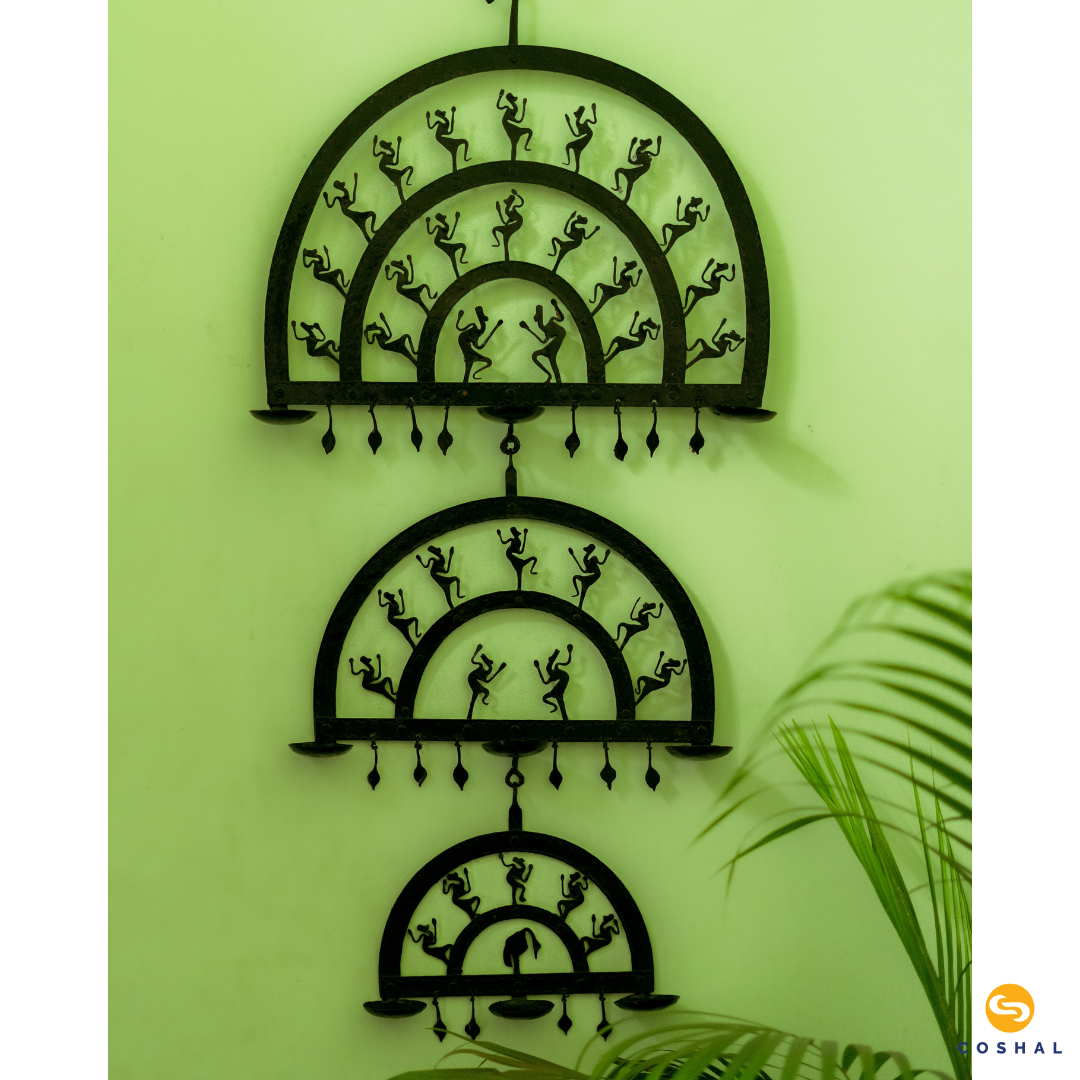 Wall hanging decoration | Wrought Iron Decorative pieces | Joda Laman Diya | Coshal | CI09 2